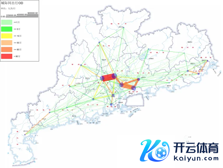 2023年广东省内城市间出行散播情况